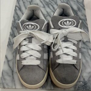 Adidas Gray and White Casual Sneakers